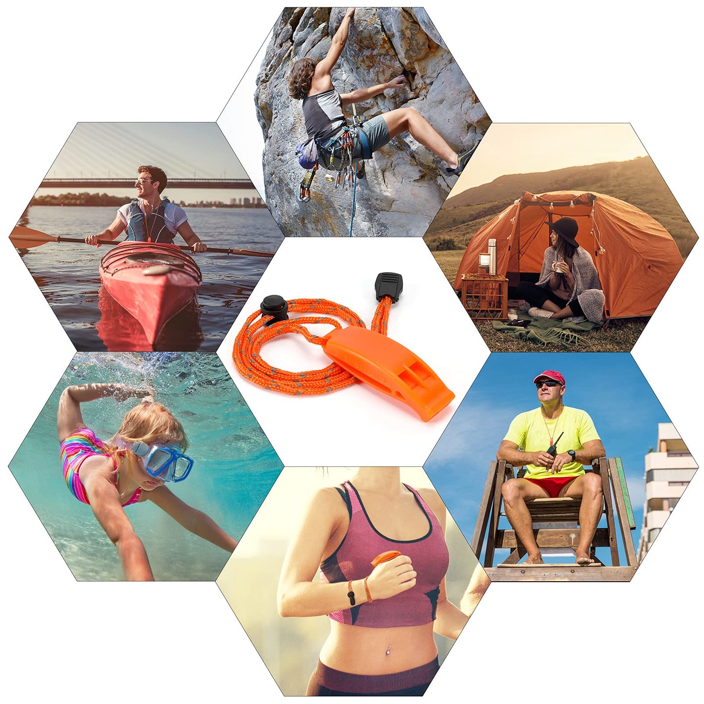 Hipat Emergency Whistle, Super Loud Floating Whistle with Lanyard, Ideal for Boating, Swimming