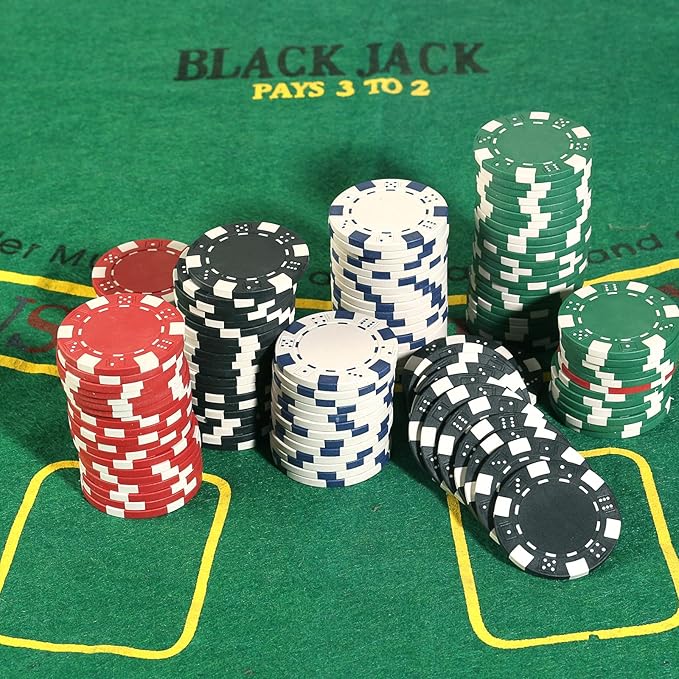 200Pcs Poker Chips Set for Texas Holdem,Blackjack, Tournaments with Aluminum Case,2 Decks of Cards, Dealer, Small Blind, Big Blind Buttons and 5 Dice,11.5 Gram