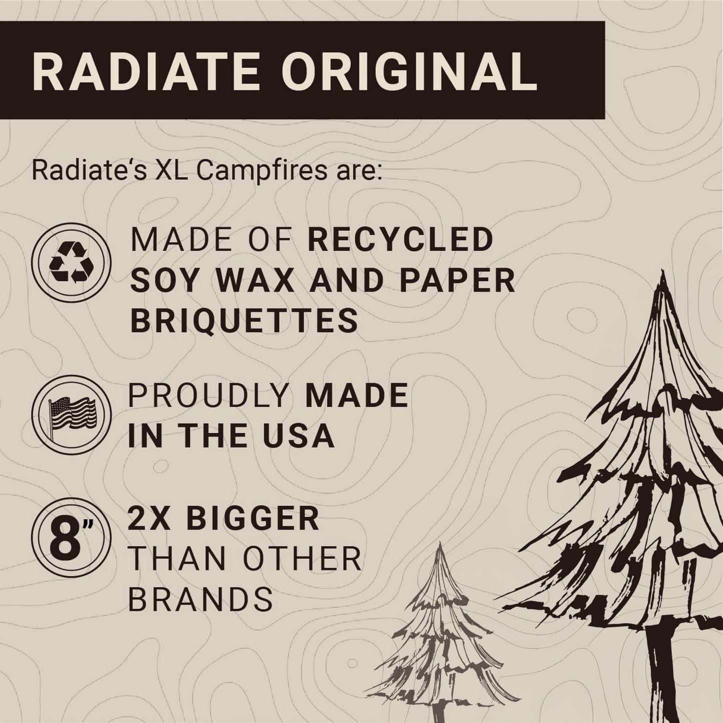 Radiate XL 8" Portable Campfire As Seen On Shark Tank - Up to 2 Hours of Burn Time - Reusable