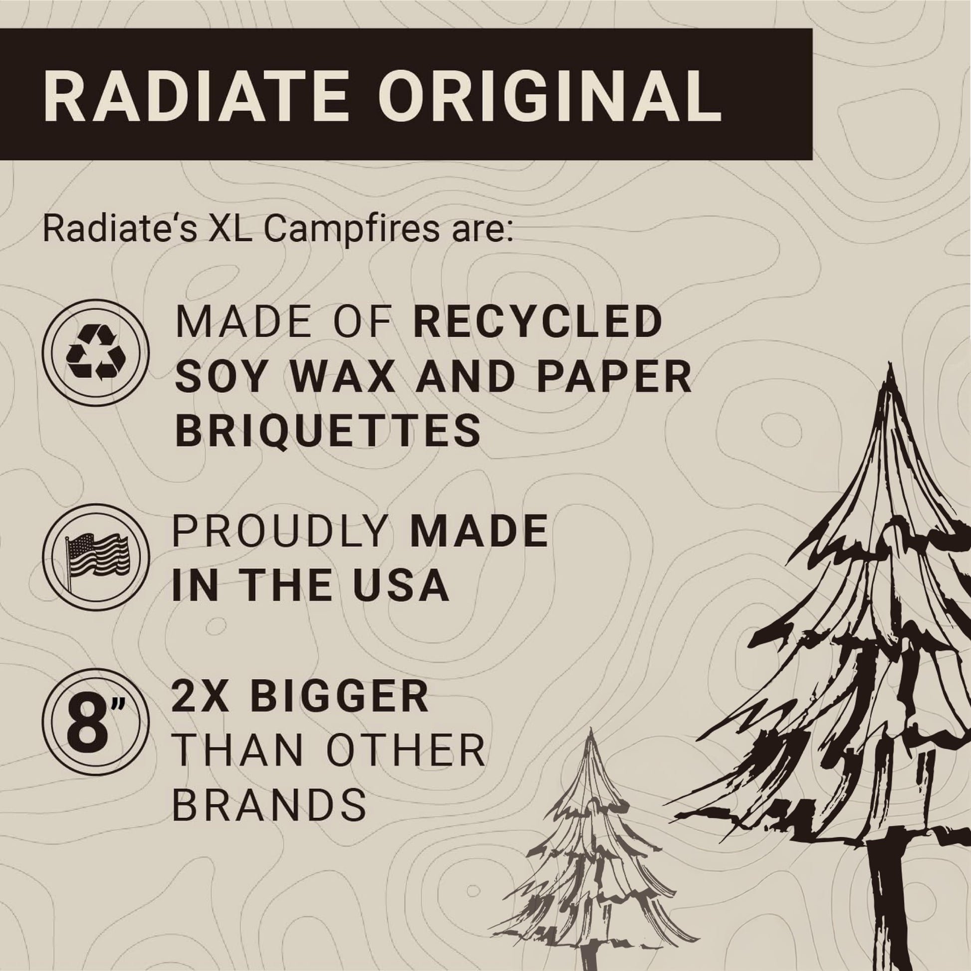 Radiate XL 8" Portable Campfire As Seen On Shark Tank - Up to 2 Hours of Burn Time - Reusable