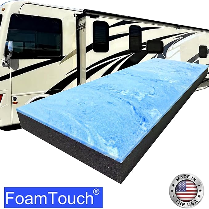 FoamTouch 4" Height x 28" Width x 75" Length Camper/RV bunk Mattress with Gel Memory Foam -No Cover