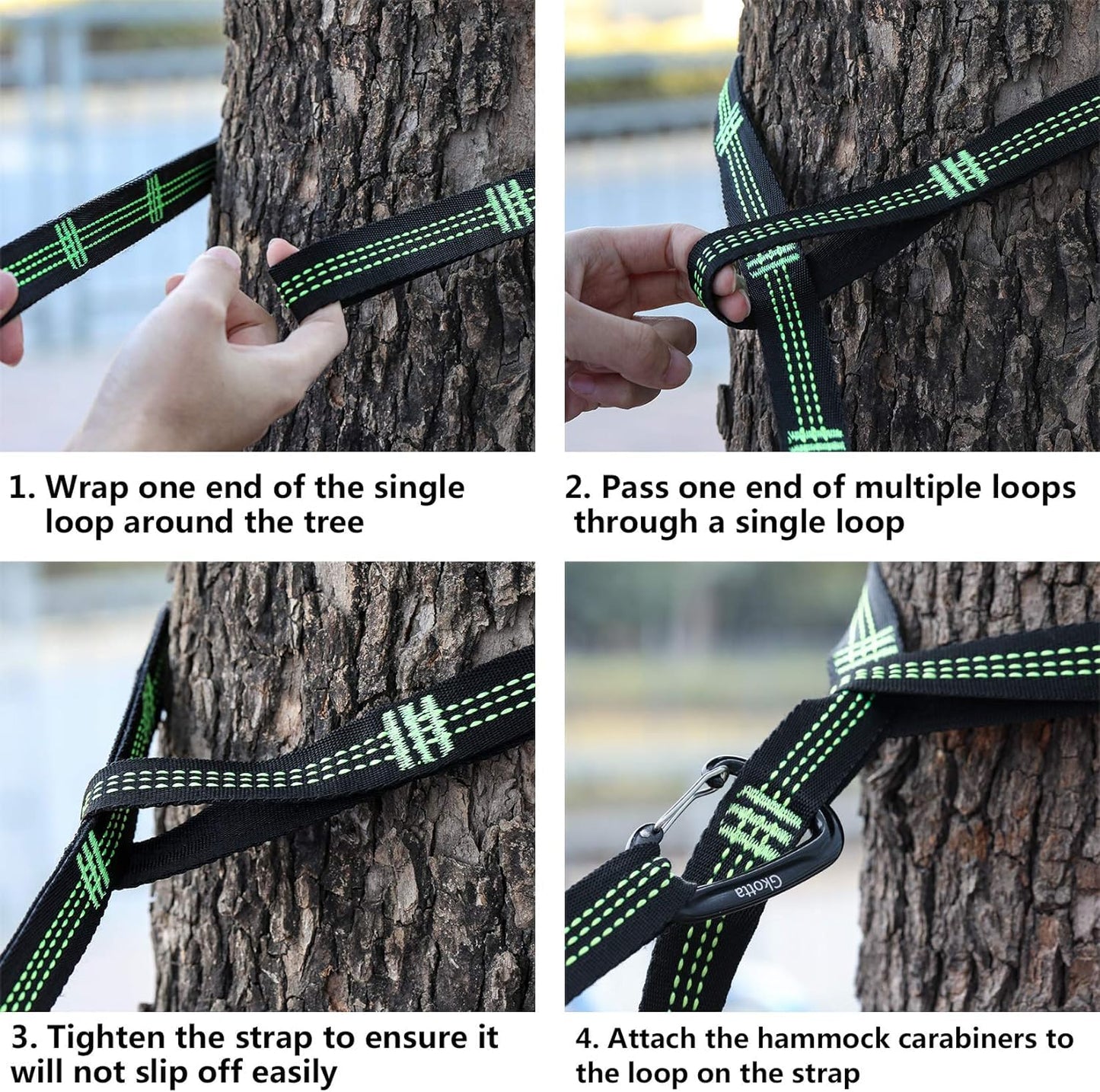 Hammock Straps for Trees Heavy Duty Long Extender Hammock Webbing Ropes Kit