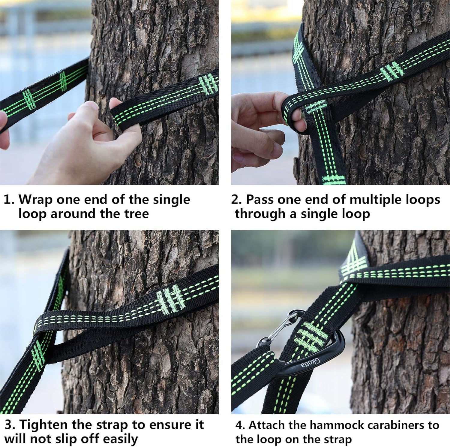 Hammock Straps for Trees Heavy Duty Long Extender Hammock Webbing Ropes Kit