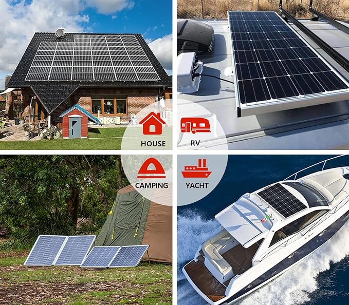 ODF 100w Solar Panel, Monocrystalline Photovoltaic Panel Modules Solar Panels Charge 12 Volt Batteries and are Suitable for caravans, campervans, motorhomes, caravans and Other Off-Grid Applications.
