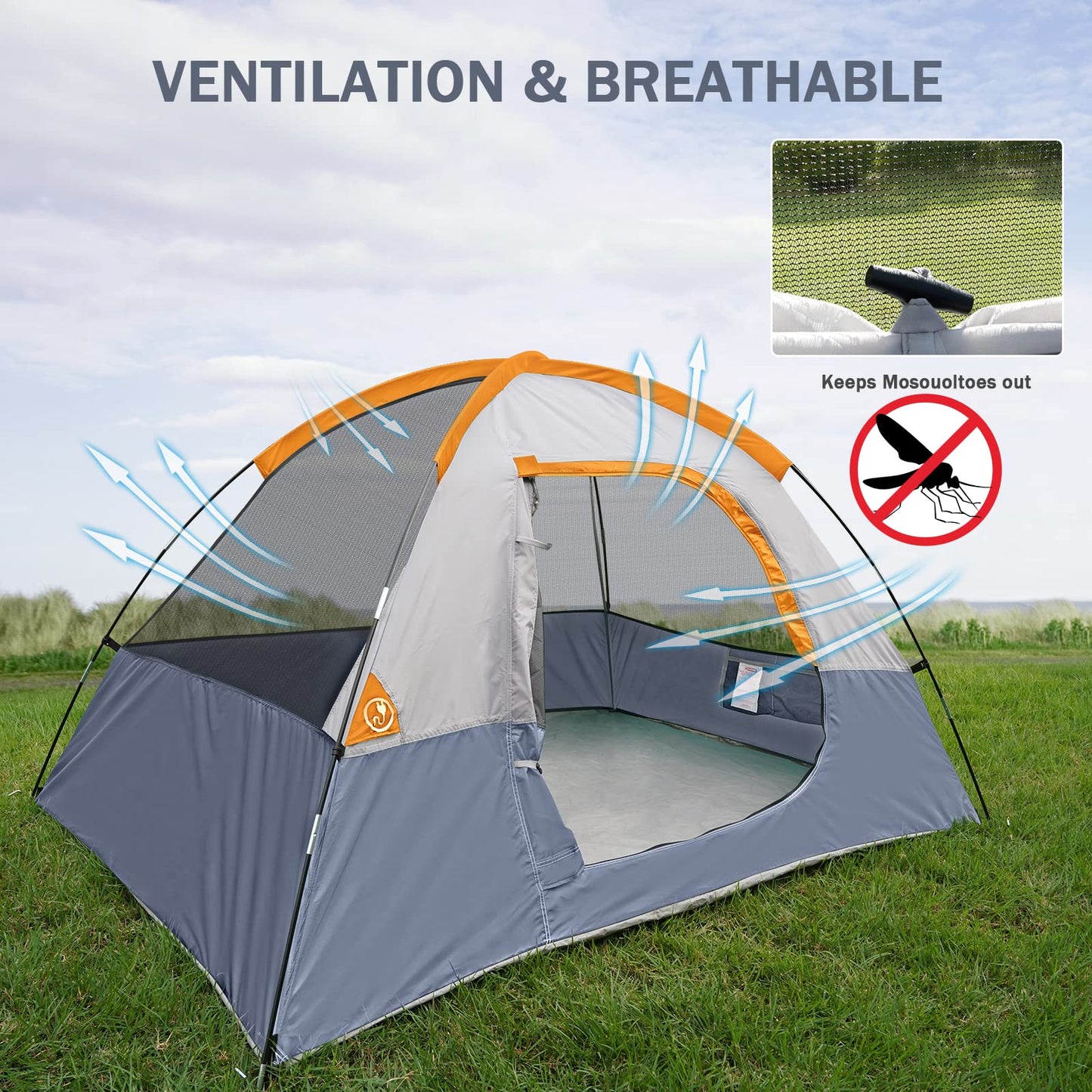 UNP 2 Person Tent for Camping Waterproof Family Dome Tent for Outdoor