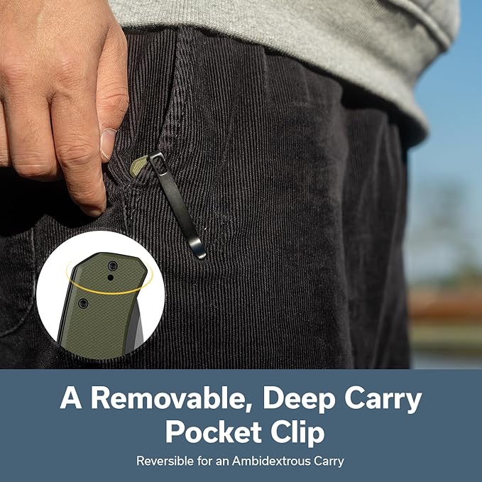 SENCUT Skarnax Pocket Knife for Men, Folding Knife with 3.79" 9Cr18MoV Blade & G10 Handle, Lightweight Everyday Carry, Camping, Hunting, Outdoor (Green)