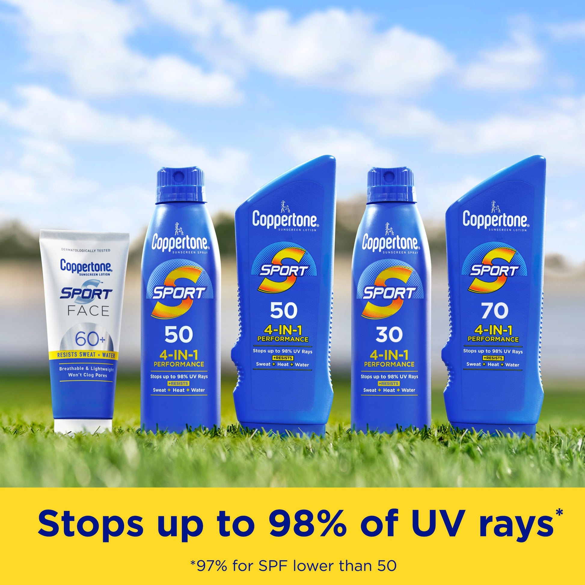 Coppertone Sport Sunscreen Spray SPF 50, Water Resistant Broad Spectrum UVA/UVB Spray Sunscreen