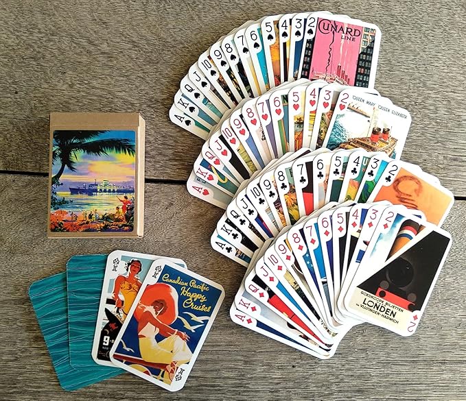 Ocean Cruises Playing Cards (Poker Deck 54 Cards All Different) Vintage Ocean Cruise Line Ship Travel Poster