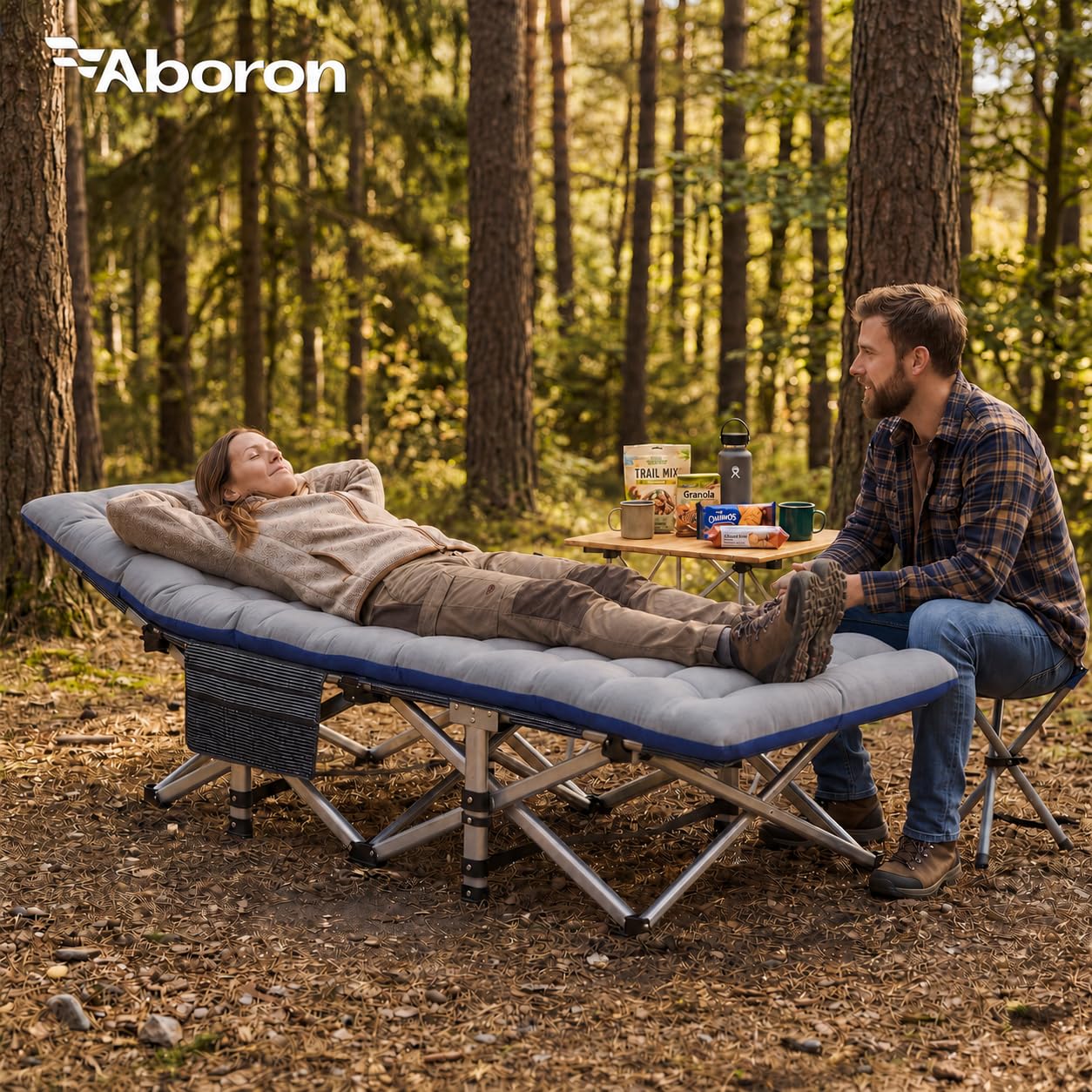 ABORON XXL Camping Cot for Adults, Oversized 78"×32" Folding Camping Bed, 900LBS Heavy Duty Outdoor
