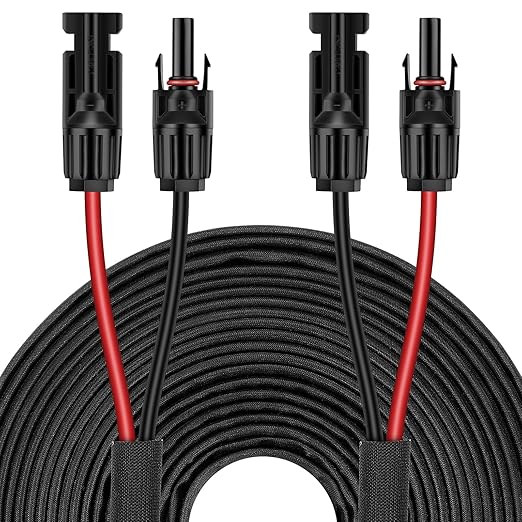 50FT 12AWG Solar Panel Extension Cable with Female and Male Connectors, Solar Cable for Solar Panels, Charge Controllers and Solar Generator (12AWG, 50FT)