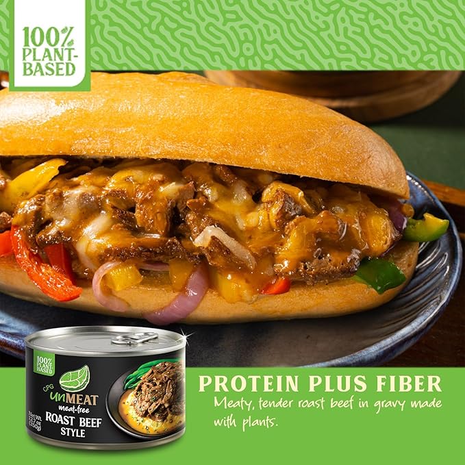 unMEAT Plant Based Meat | Easy to Prepare Plant Based Protein | Vegan Meat with Less Calories, Roast Beef Style, (Pack of 12)