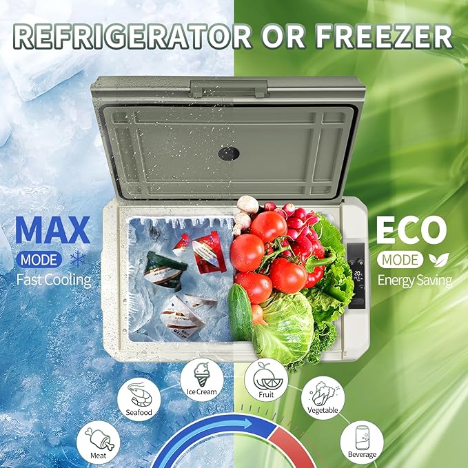 BODEGACOOLER 12 Volt Car Refrigerator, Electric Cooler Portable Freezer WIFI APP Control, 32Quart(30L) RV Car Fridge-4℉-68℉, 12/24V DC100-240 Volt AC for Outdoor Camping Travel Vehicles Home Use