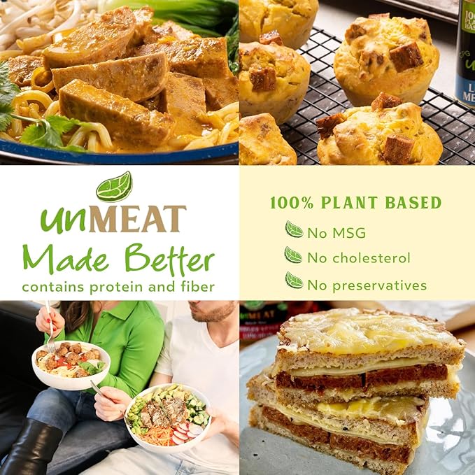 unMEAT Plant Based Meat | Easy to Prepare Plant Based Protein | Vegan Meat with Less Calories, Luncheon Meat Style, (Pack of 12)