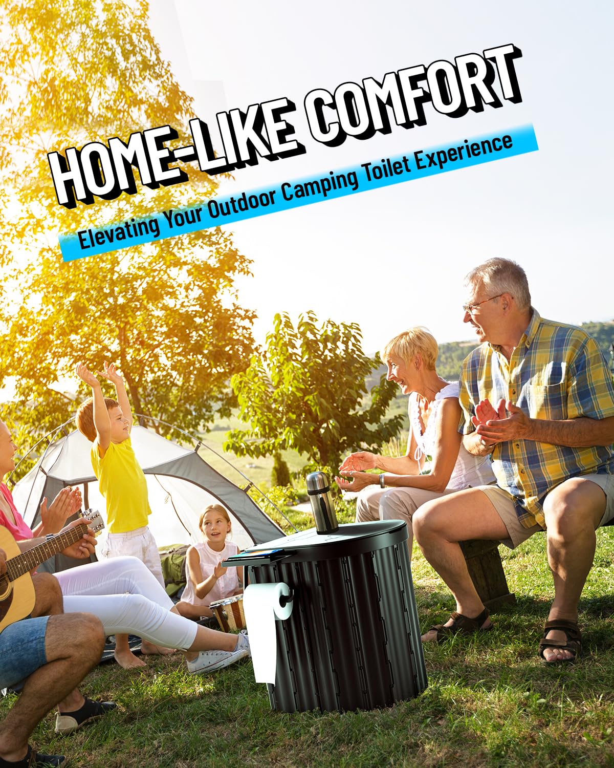Portable Toilet with Urine Gel & Leak-Proof Bags – Odorless Camping Toilet for Adults & Kids