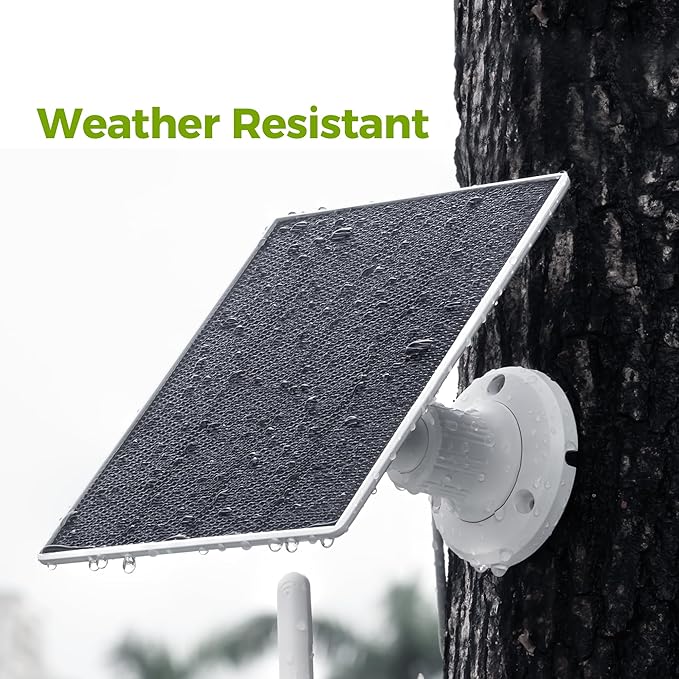 Vicohome 5V Solar Panels for Security Cameras for Bird Feeder 23% Energy Conversion Rate,9.8Ft Cable, USB C & Micro-USB Compatible, Weather Resistant, 360° Adjustable Bracket, for Tapo Eufy Aosu .etc