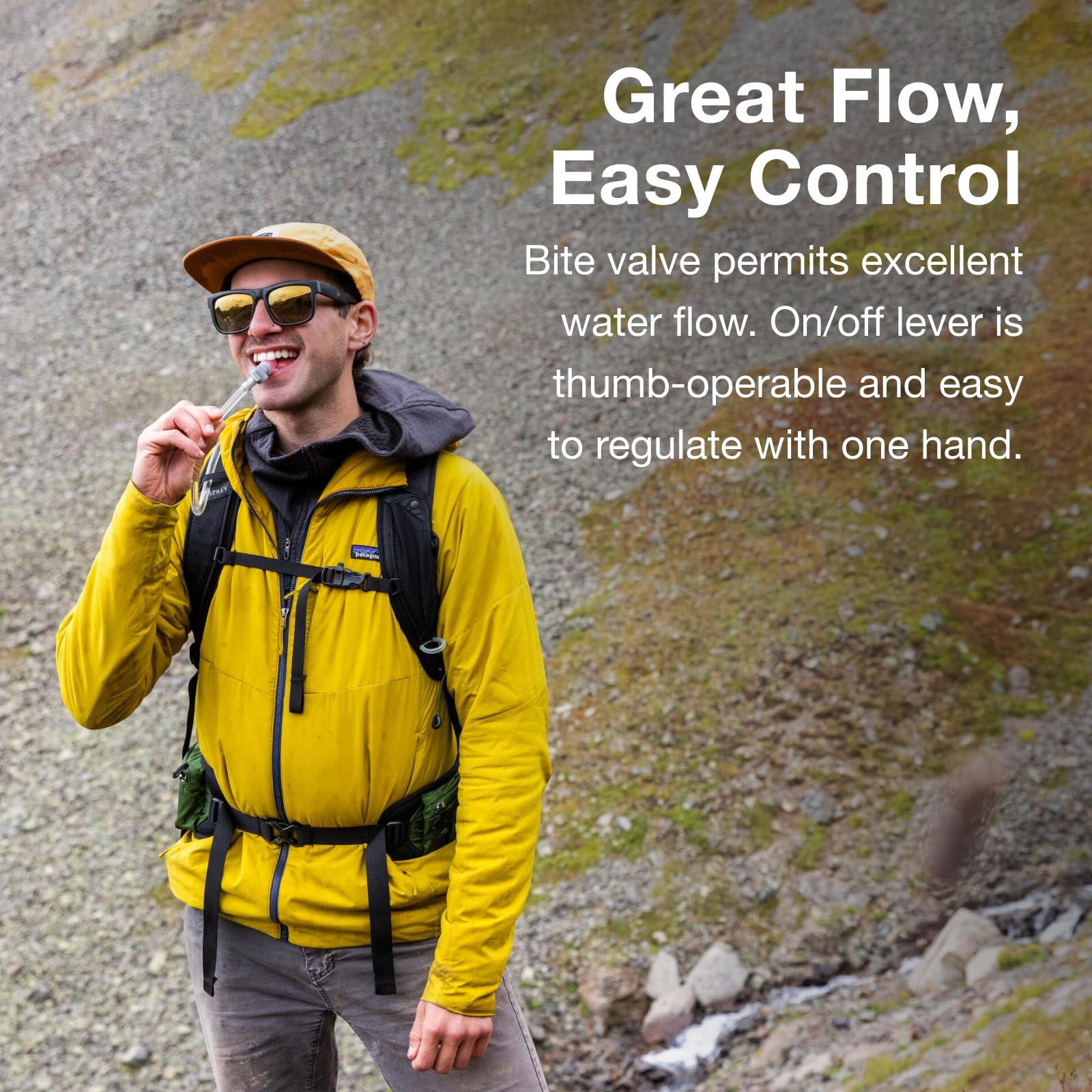 Osprey Hydraulics 2L Backpack Water Reservoir with Bite Valve - BPA-Free, Leakproof Hydration