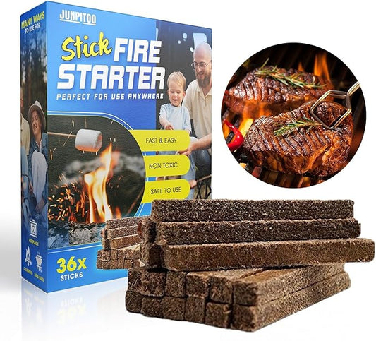 Fire Starters Sticks Natural Pine Fire Starters for Campfires Fireplace Grill Wood Pellet Stove Chimney Fire Pit BBQ Smoker W/10 Min Burning Time Waterproof.