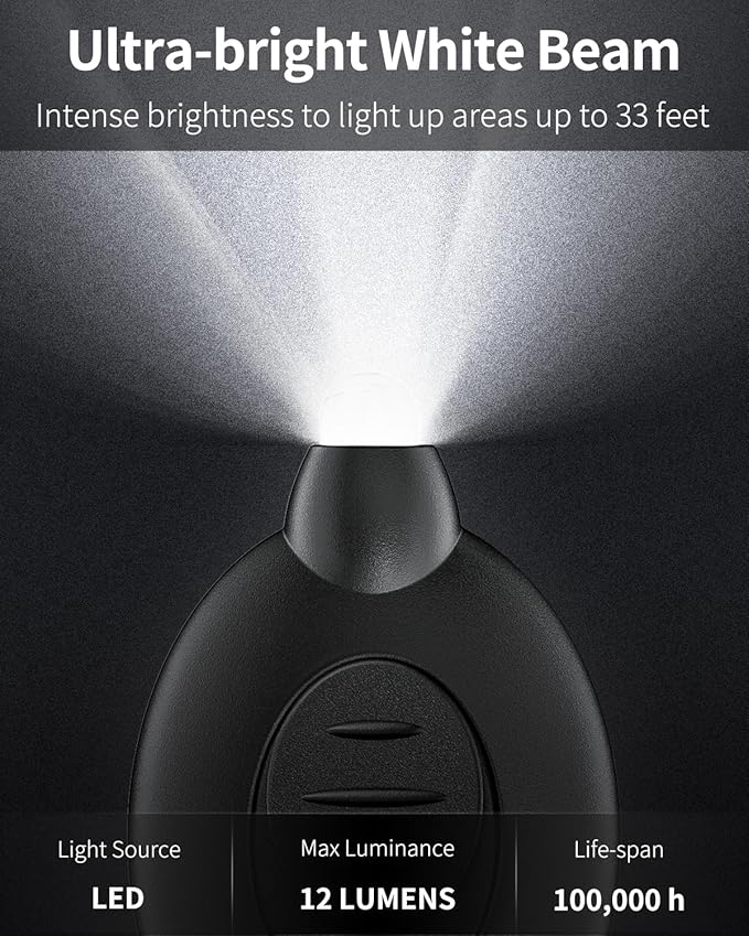 Uniclife 20 Pack LED Keychain Flashlight Mini LED Keychain Light 12 Lumen Portable Ultra Bright Battery Powered Key Ring Torch for Outdoor Camping Hiking and Emergency Lighting, Black