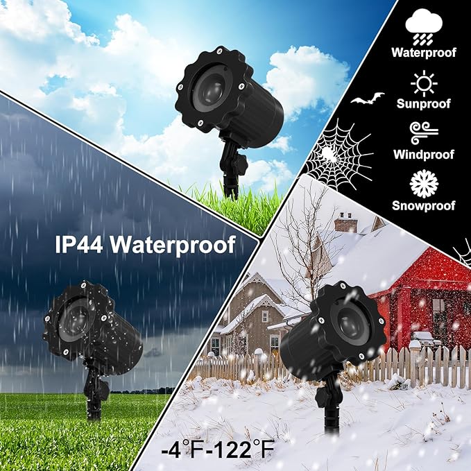 Treela Halloween Projector Lights Outdoor Indoor Dynamic Ghost Skull Lights Decoration Outside LED Landscape Lamp for Holiday Garden Supplies(Red,Skull)