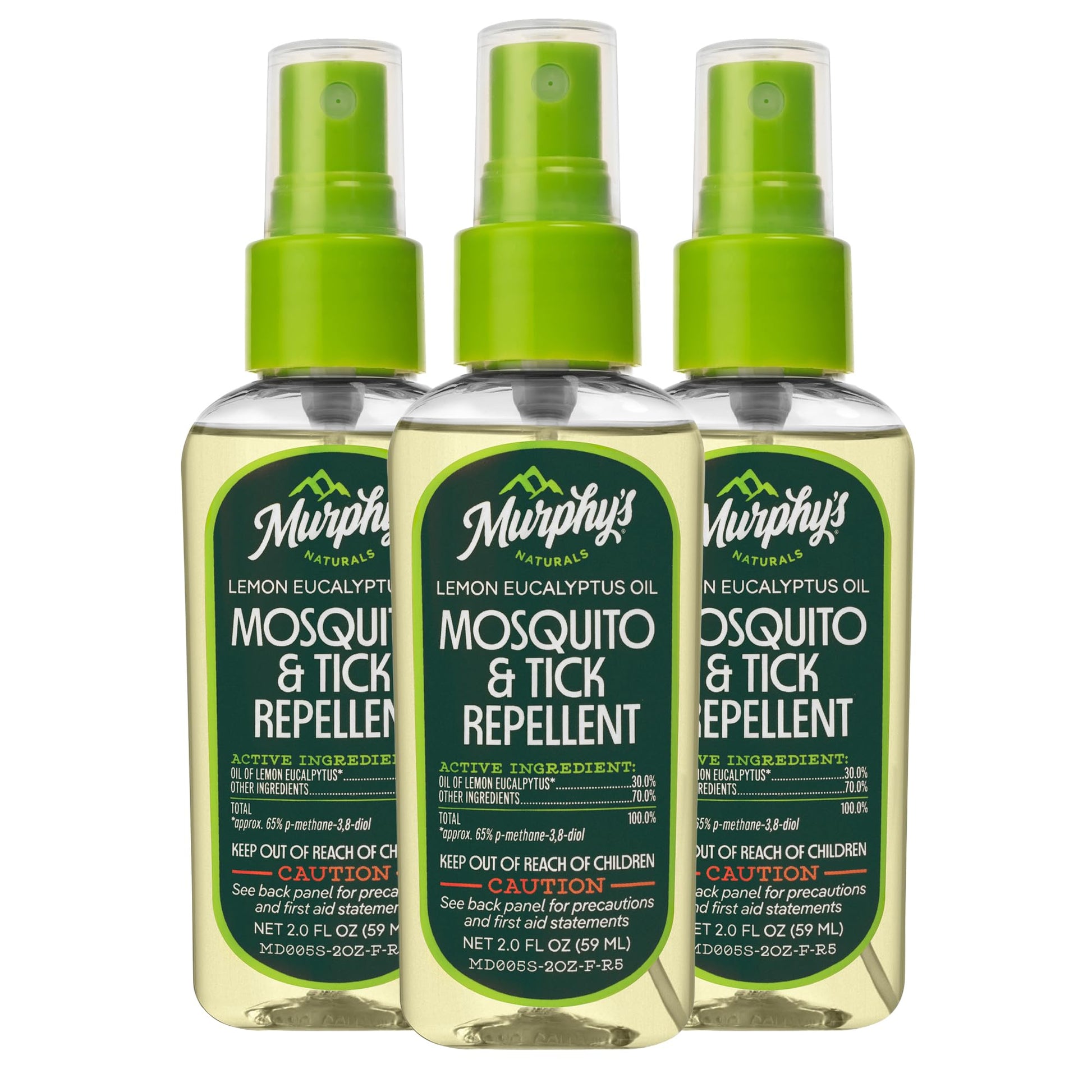 Murphy's Naturals Mosquito & Tick Bug Repellent Spray, 2 fl oz (Pack of 3)