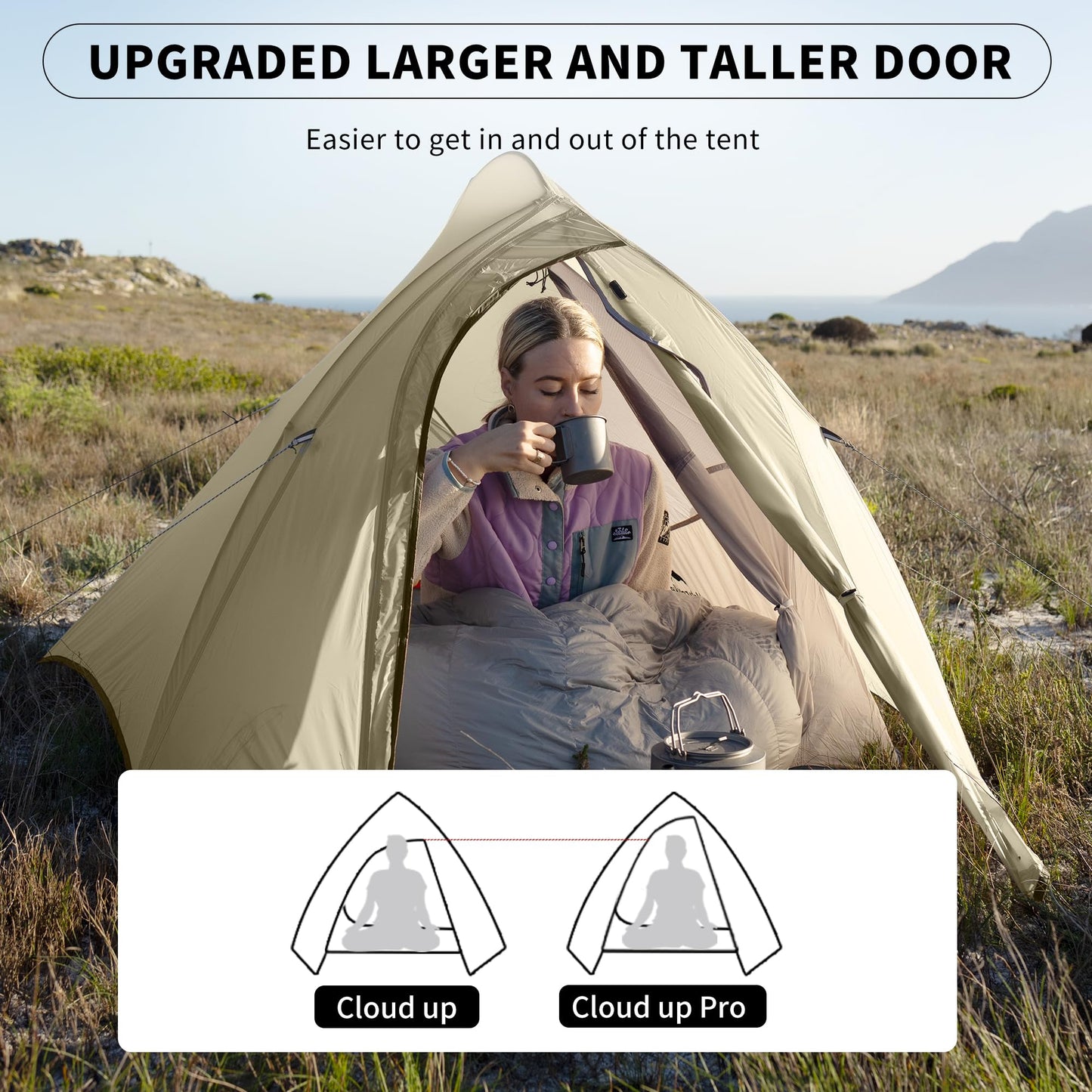Naturehike Cloud up Pro 2 Person Tent, Double Layer Waterproof Two Person Tent,Ultralight 2 Person