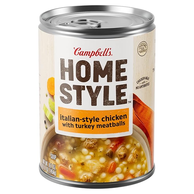 Campbell?™s Homestyle Italian-Style Chicken Soup With Turkey Meatballs, 16.1 oz Can