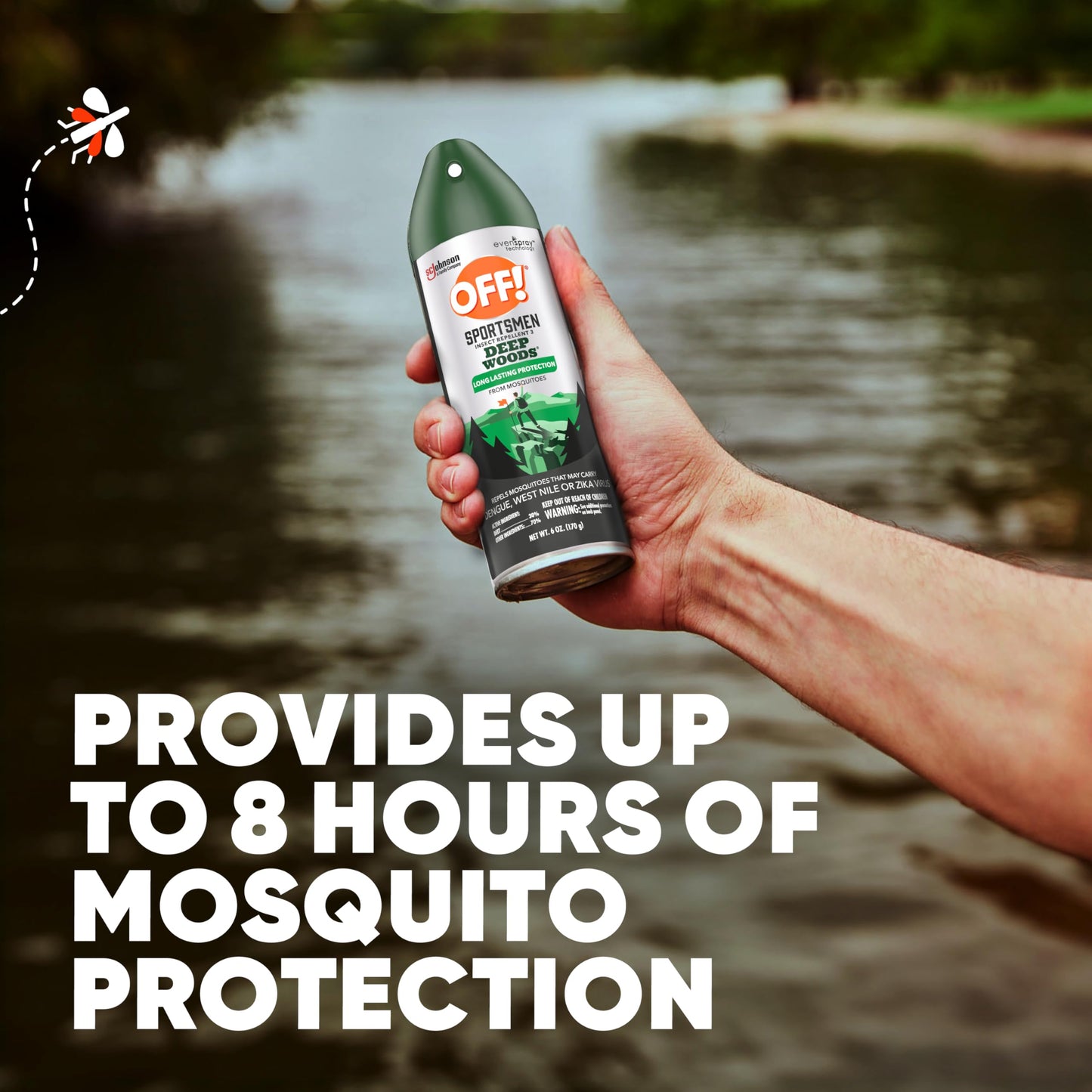 OFF! Deep Woods Sportsmen Insect Repellent Aerosol, Bug Spray Containing 30% DEET, Protects Against