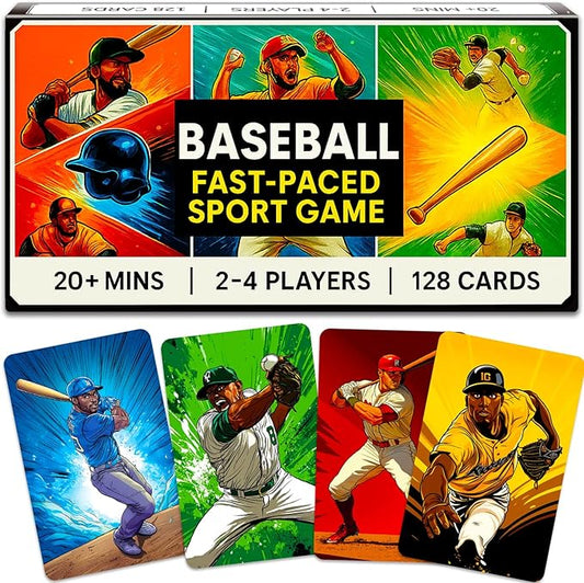 QUOKKA Baseball Fast-Paced Card Game for Kids & Adults ??128 Cards & Easy Rules ??Quick & Fun Matching Game ??2-8 Players ??Ages 8+ ??Perfect for Family Games Night, Travel and Parties