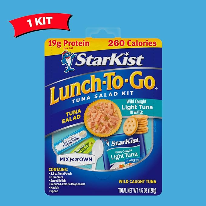 StarKist Lunch To-Go Chunk Light Mix Your Own Tuna Salad (Pouch), 4.5 Ounce Kit (Pack of 5)