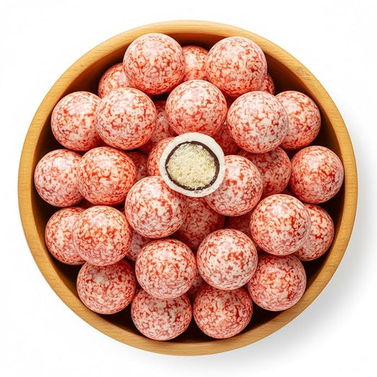 NY Spice Shop Strawberry & Creme Chocolate Malt Balls Party Decorations - 1 Pound Malted Milk Ball Candy Birthday Gifts - Chocolate Malted Milk Ball - Dark Chocolate Malt Balls Holiday Snacks