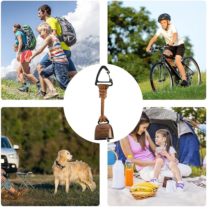 Loud Bear Bells for Hiking | Protection Bell | Wildlife Alert Cowbell with Lanyard and Carabiner,for Hiking Camping Backpacking Outdoor Women Men