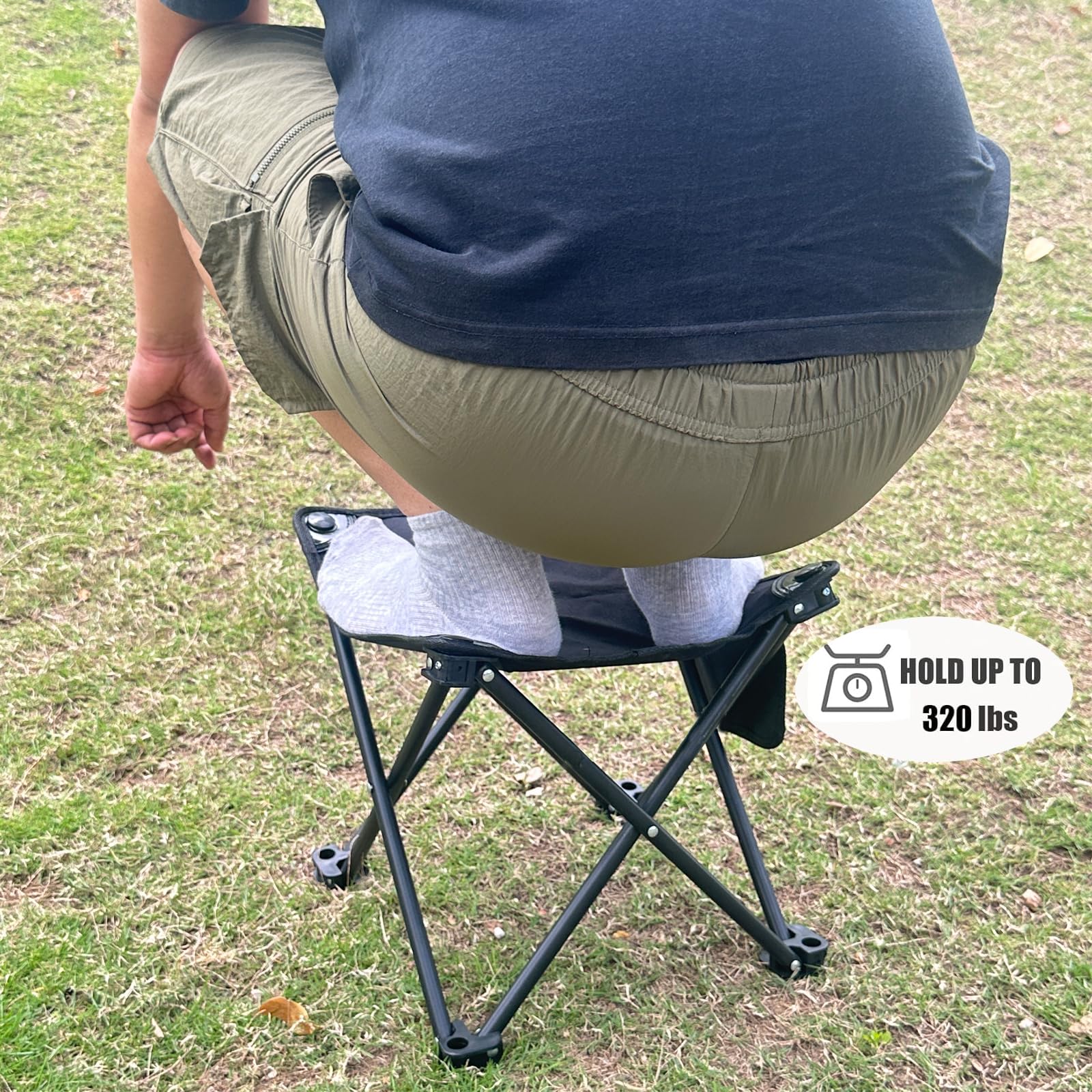 Opliy Camping Stool 2 Pack,13 Inch Portable Folding Stool for Outdoor Gardening and Beach Hiking