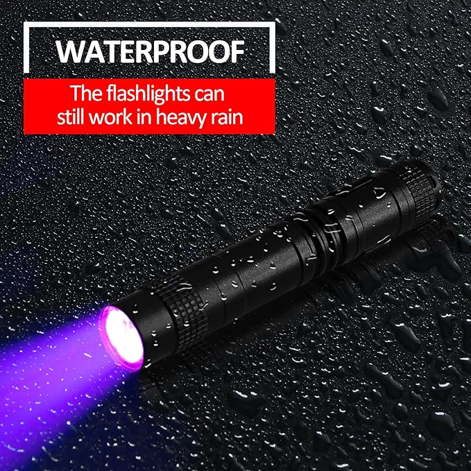 Beieverluck 10 Pack UV Black Light Flashlight Mini 395nm Pen Light with Clip LED Handheld Blacklight Detector for Leak Pet Urine Hotel Inspection Dry Stain and Bed Bug, Small
