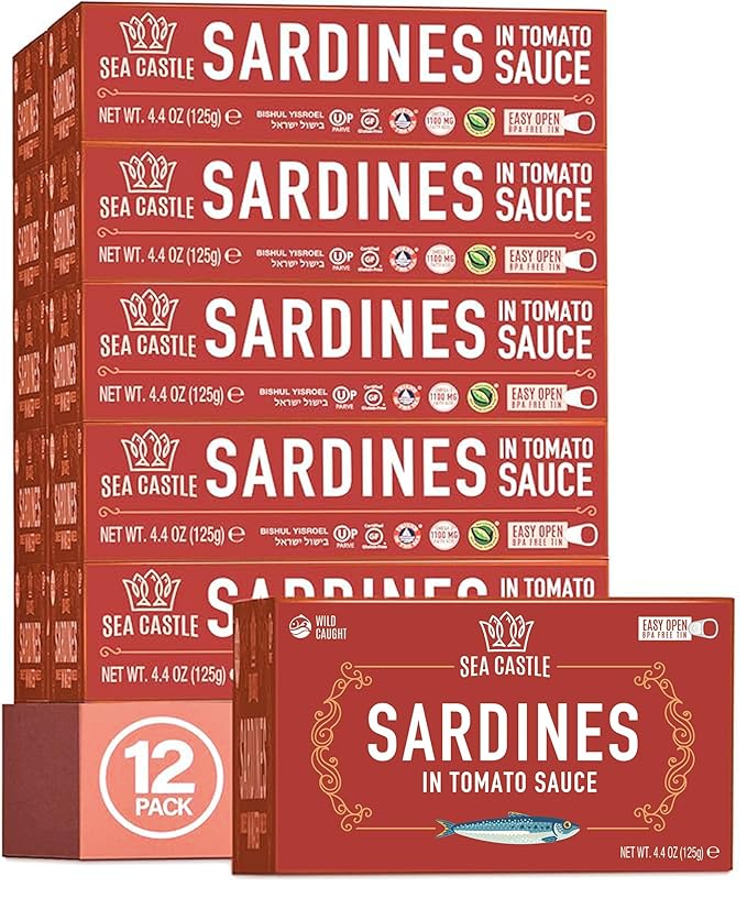 Sea Castle Sardines in Tomato Sauce, 4.4oz (12 Pack)