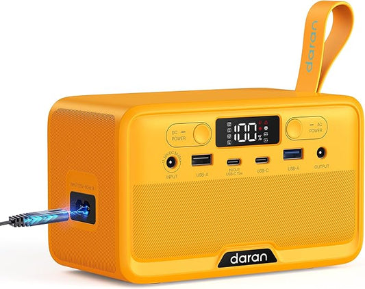Portable Power Station 28,000mAh LiFePO4 Battery 100W(200W Peak) Solar Power Bank,Portable Charger Small Electric Generator with AC Outlets & PD Fast Charging Camping Essentials (Solar Panel Optional)