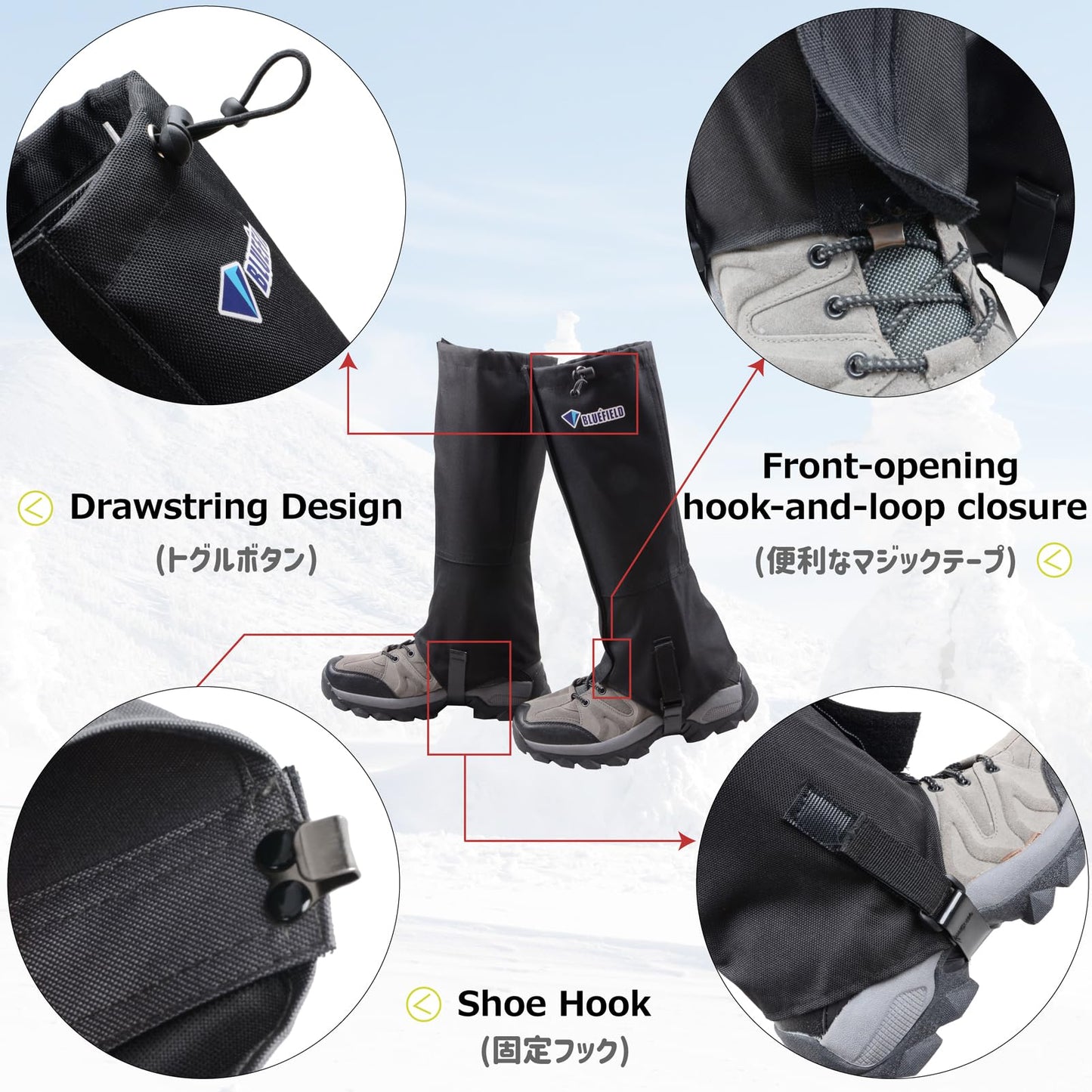 Azarxis Hiking Gaiters for Outdoor Camping Running Walking Backpacking Women Men Ankle Leg Guard