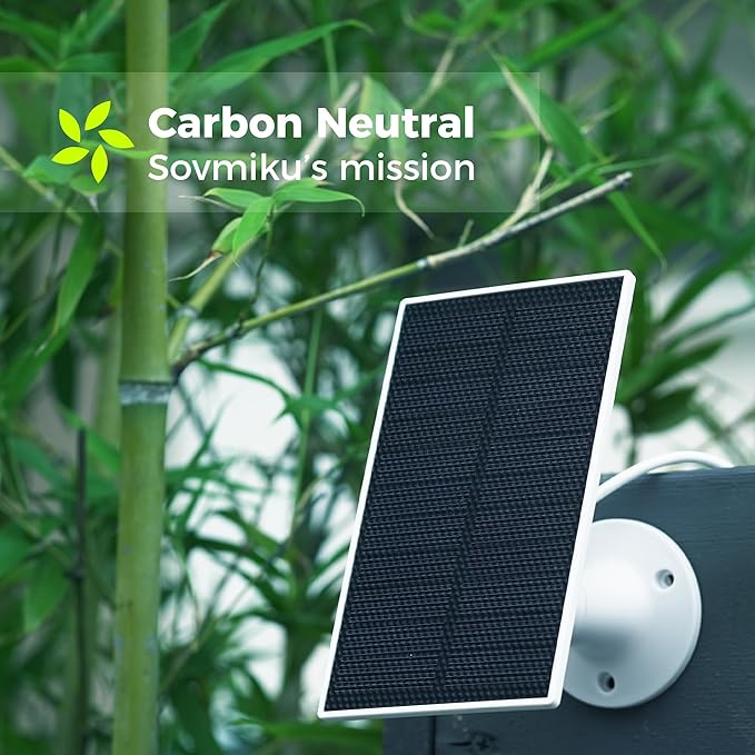 Vicohome 5V Solar Panels for Security Cameras for Bird Feeder 23% Energy Conversion Rate,9.8Ft Cable, USB C & Micro-USB Compatible, Weather Resistant, 360° Adjustable Bracket, for Tapo Eufy Aosu .etc