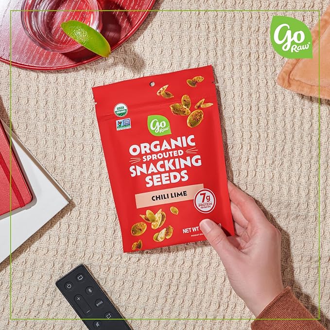 Go Raw Organic Sprouted Chili Lime Sprouted Snacking Seeds, 4 oz, 6 Pack, Pumpkin & Sunflower Seeds, Keto, Kosher