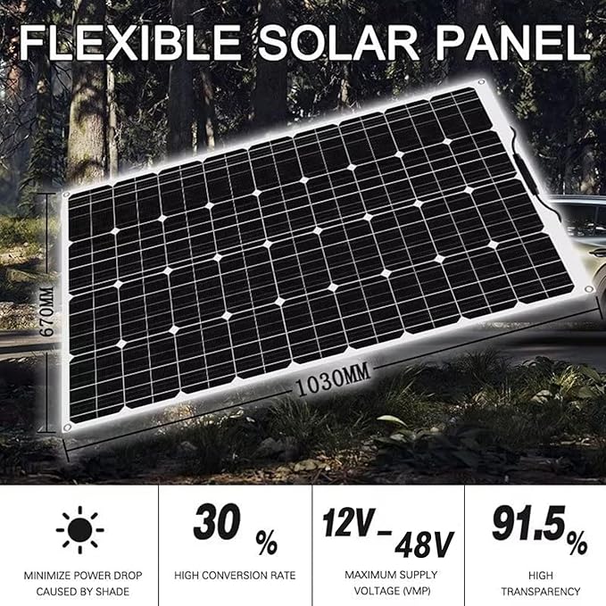1000 Watt Solar Panel Kit, with car Inverter and 40A Charge Controller 2pcs 500 Watt Flexible Monocrystalline Solar Panel for 12-24V Battery Charging Car Battery Camper RV Yacht Boat