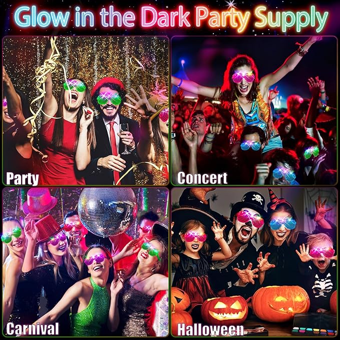 75PCS LED Glasses, Light Up Glasses, 5 Colors party glasses with 3 Light Modes, Glow in The Dark Party Supplies, Neon Party Favors for Birthday Gifts, Party Decorations, New Year, Carnival