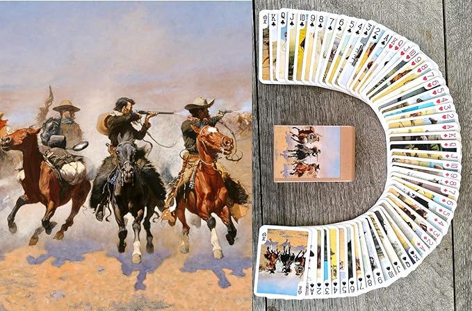 Wild WEST Playing Cards (Poker Deck 54 Cards All Different) Vintage Western Pioneers Indians Cowboys Wild West