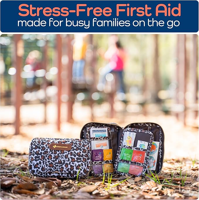 Keep Going Travel First Aid Kit for Kids ??130 Pc.for Purse, Diaper Bag, Backpack, & Suitcase, with Latex-Free Bandages ??7 x 5 x 2 in. Travel First Aid Kit TSA-Approved