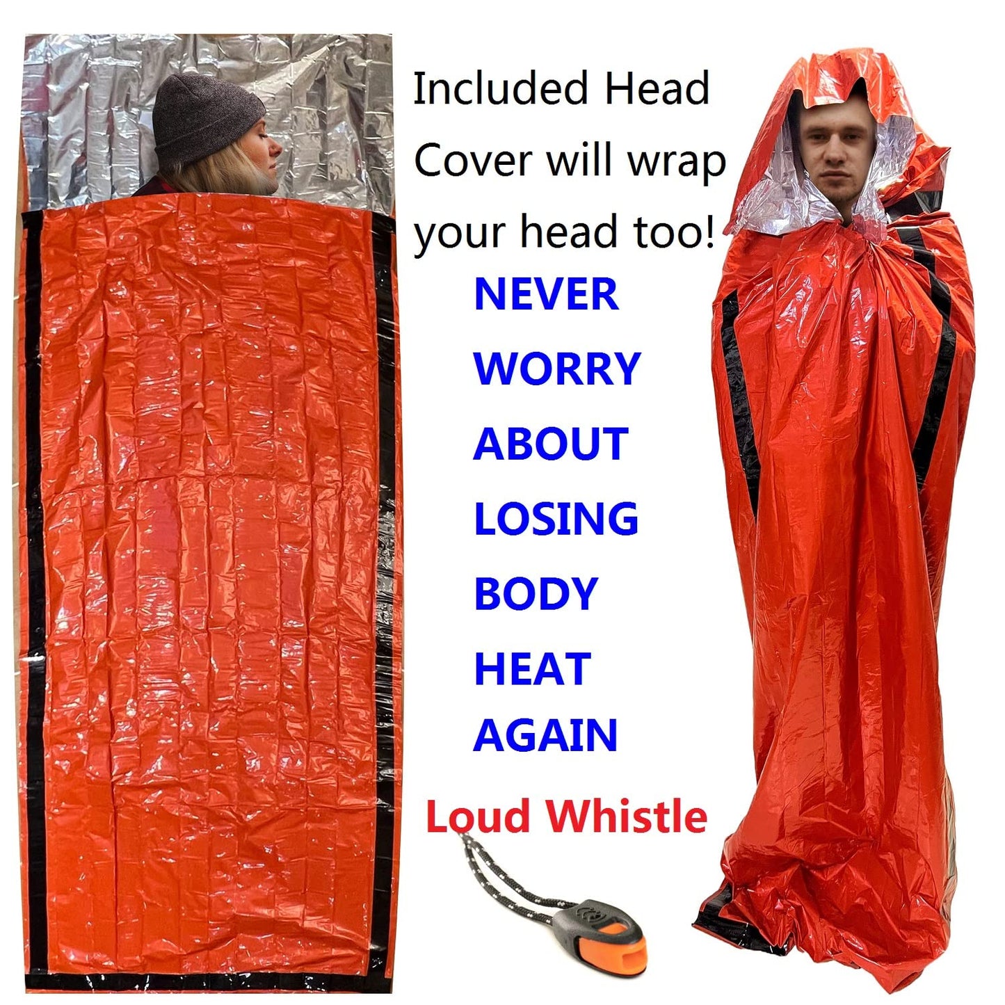 Emergency Bivy Sack Bivy Bag - Emergency Sleeping Bags 4 Pack Mylar Survival Sleeping Bag Emergency