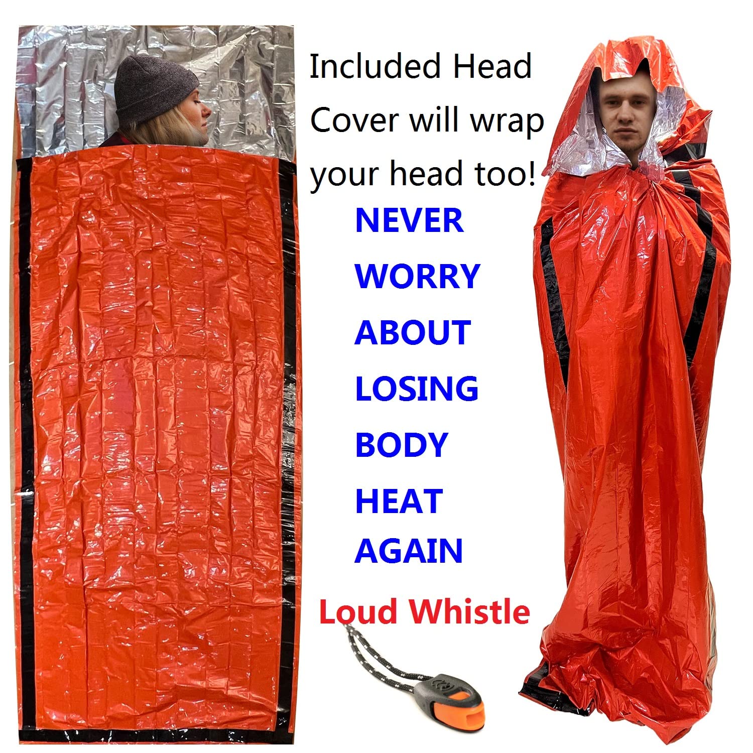 Emergency Bivy Sack Bivy Bag - Emergency Sleeping Bags 4 Pack Mylar Survival Sleeping Bag Emergency