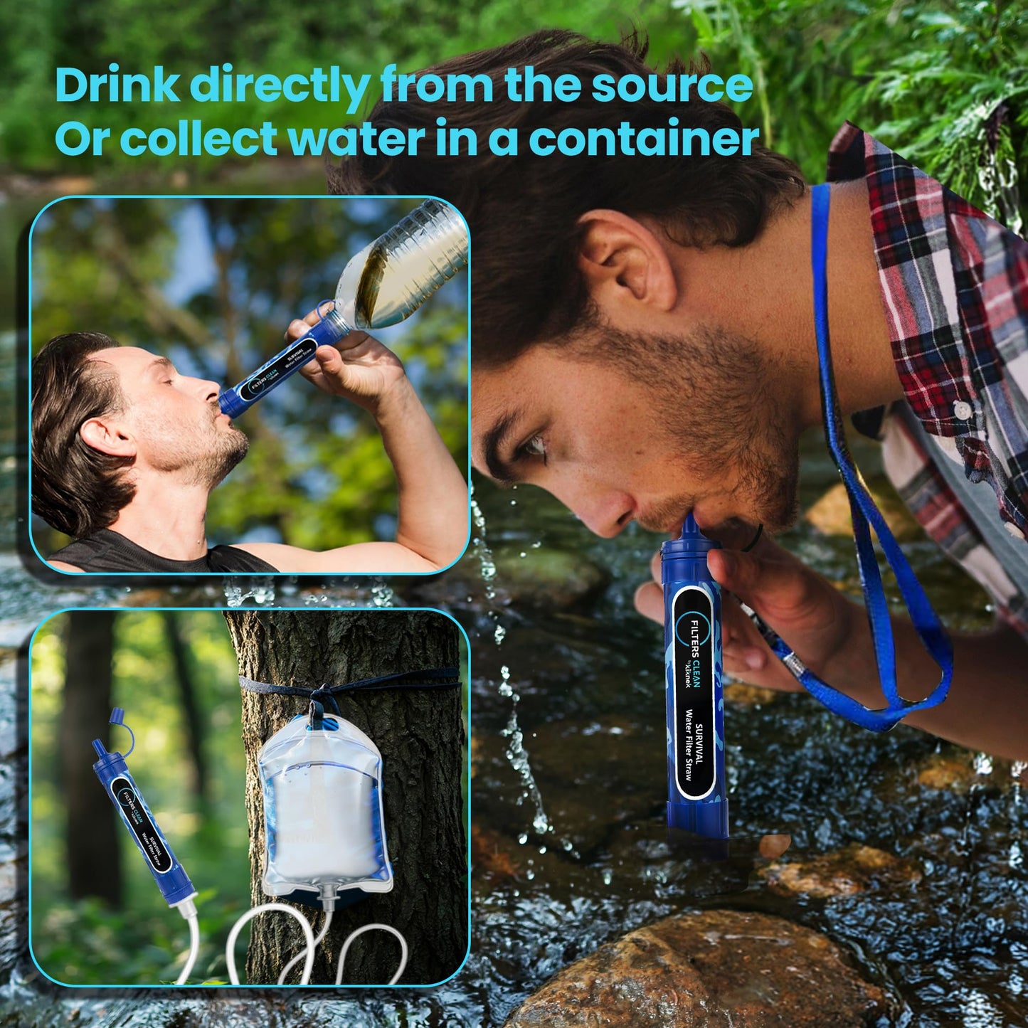 Filters-Clean Survival Water Filter Straw – 0.1 Micron Portable Personal Water Filter, 4,000L
