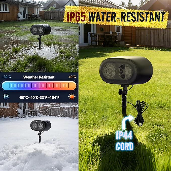 NACATIN Halloween Christmas Projector Lights，2-in-1 3D Ocean Wave & 12 HD Patterns, No Card Needed Design with Remote & Timer, Waterproof Holiday Projector Lights Outdoor for Xmas Halloween Party