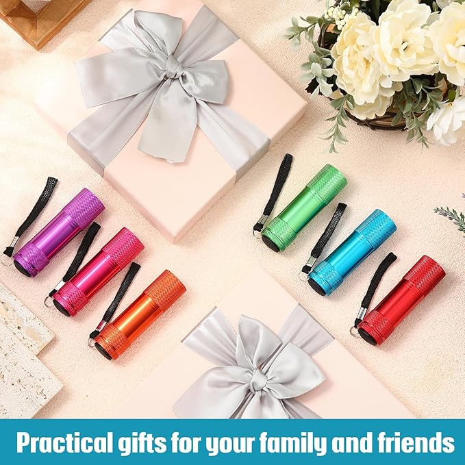 VIHOSE 20 Pcs Mini Flashlights Bulk, Bright Aluminum Handheld Flash Light with Lanyard Small LED Flashlights for Night Reading Emergency Hurricane Camping Hiking, Batteries Not Included(Cute)