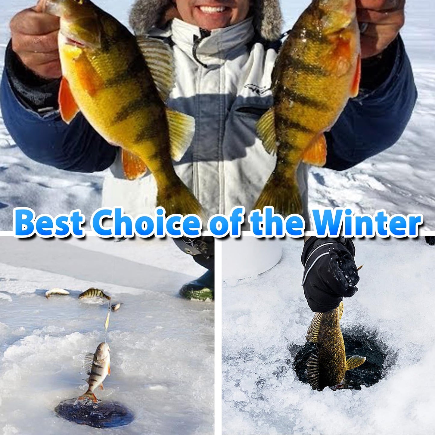FishTrip Ice Fishing Jigs Kit, Glow Jig Lure Set for Winter Ice Fishing
