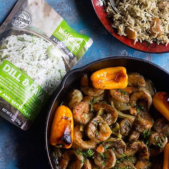 Wild Garden Heat and Serve Pilaf, Dill & Fava, Fully Cooked, Ready to Eat, Microwavable 8.8 oz, 6 pack