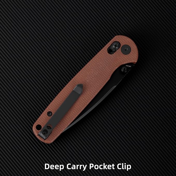 Folding Pocket Knife, 3.23" 14C28N Blade EDC Knife with Clip and Crossbar Lock, Small Pocket Knife for Men, Sharp Camping Hiking Hunting Survival Knives